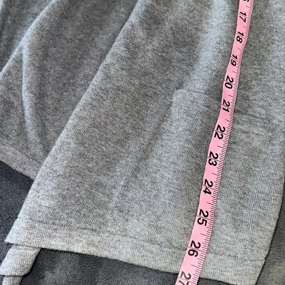 Christopher & Banks Medium Gray Sweater Vest With Pockets Cowl Neck Cardigan Sle - Picture 8 of 9